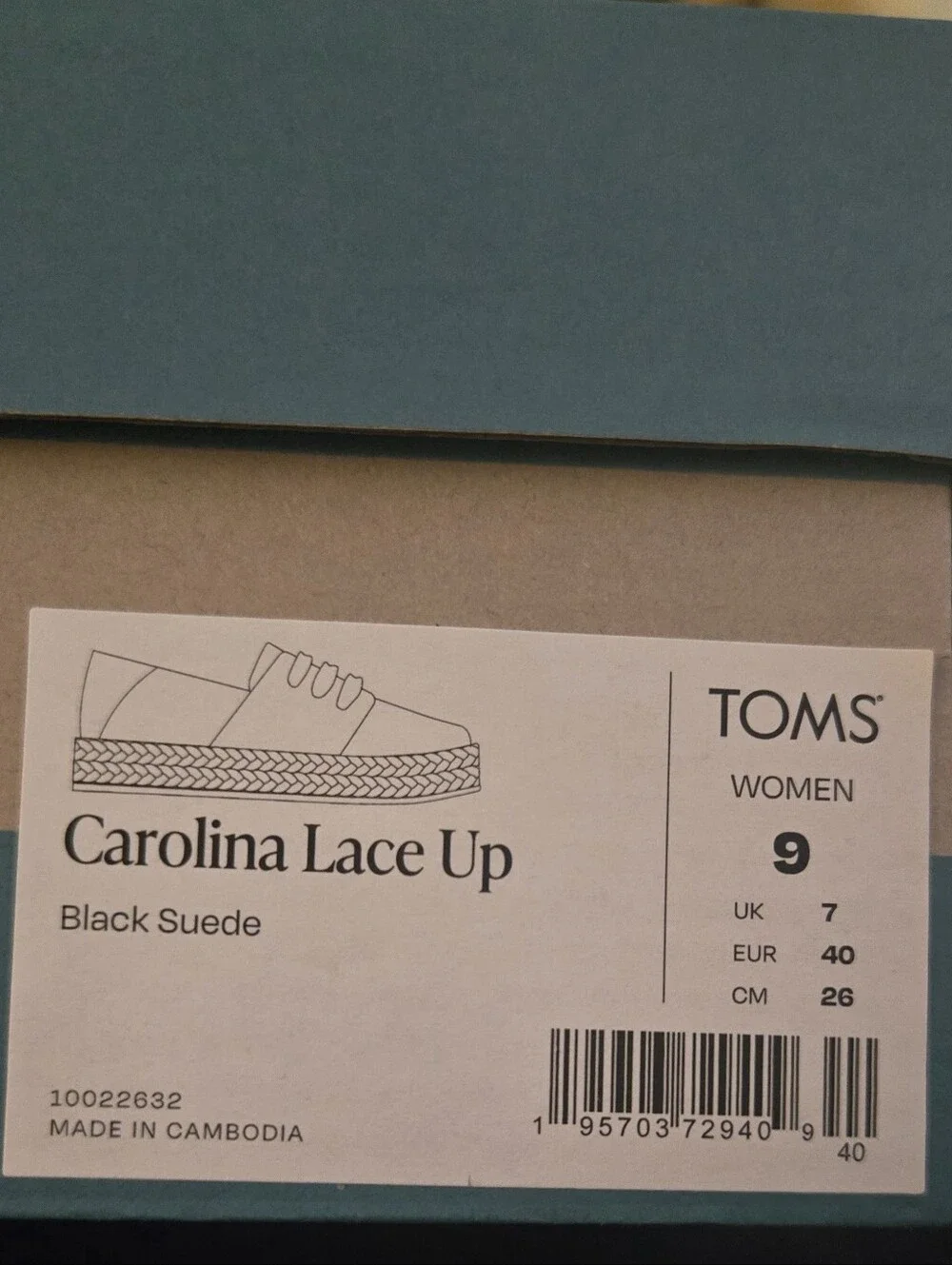 Toms Black Carolina Lace Up Espadrille